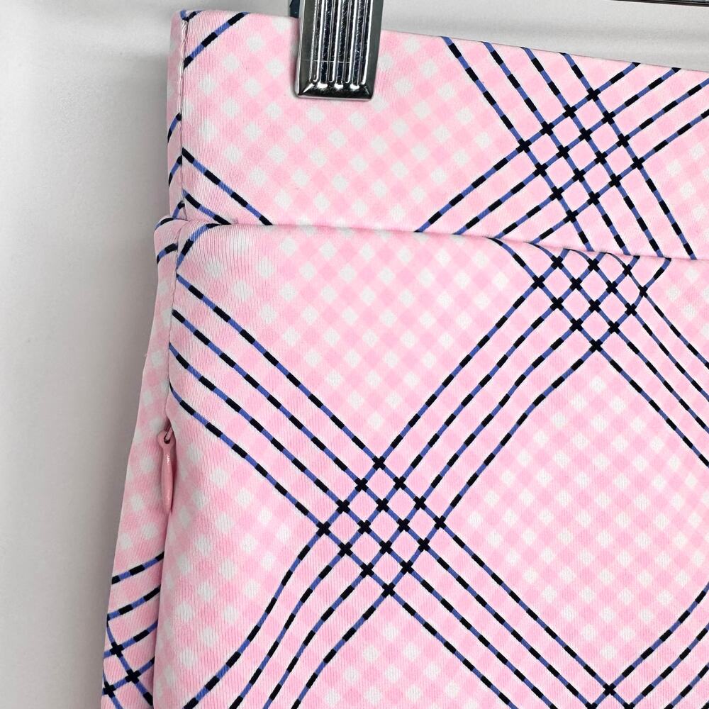 Lulu-B Pink Plaid UPF 50+ Pleated Skort Size S Zip Pockets Pull On Cooling NWOT - Picture 4 of 9